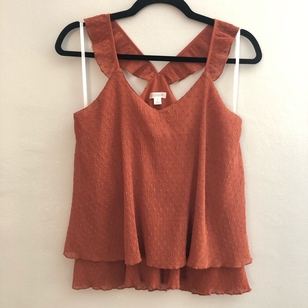 pumpkin embroidered top
